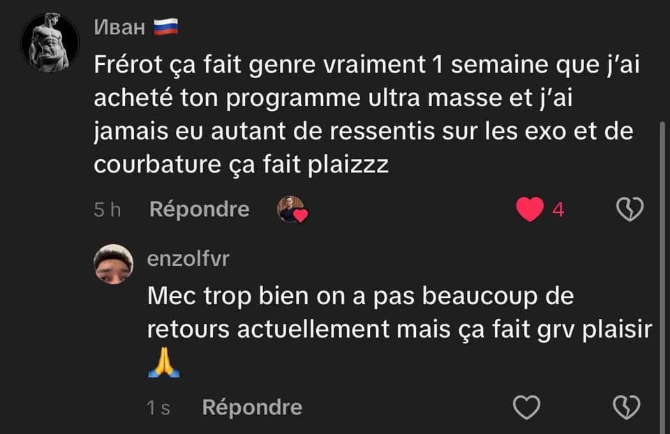Avis client — commentaire TikTok