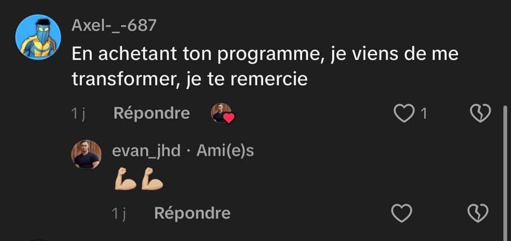 Avis client — commentaire TikTok